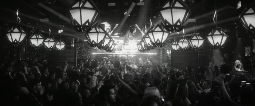 Josh Gad performs inside the Wilcox Club.