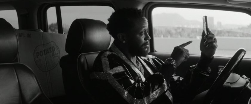 DeMarr recording a live stream from his car.