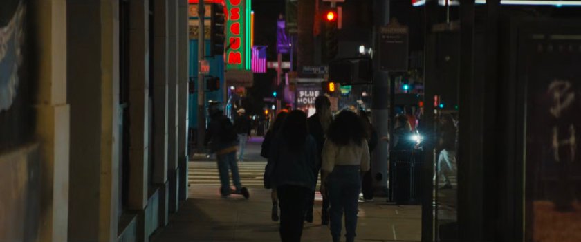 Jayden turning the corner on his scooter.