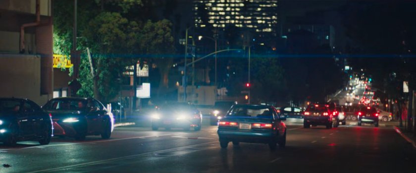 Simon's car driving along a street after losing Jayden.