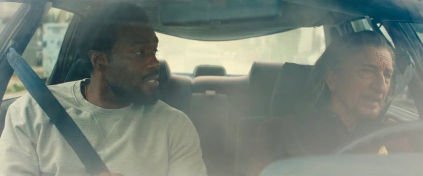 Simon and Trevor driving on a Beverly Hills street.