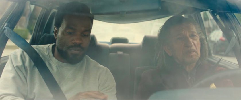 Simon and Trevor driving on a Beverly Hills street.