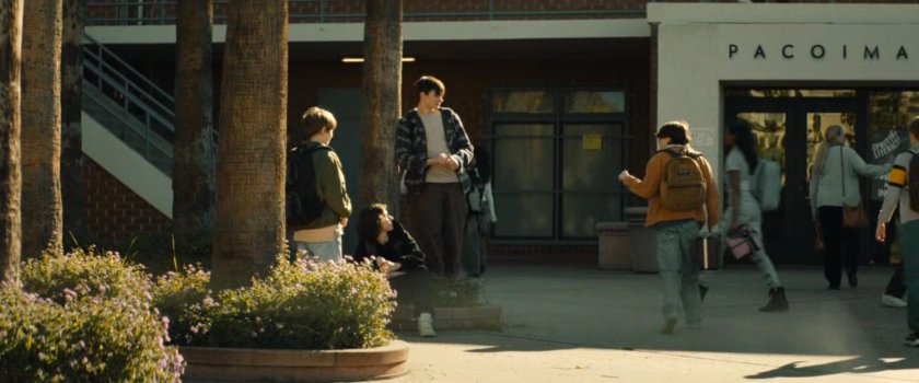 Students in front of Pacoima High School.