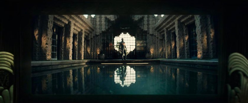 Simon by a pool in the Wonder Man filming house.