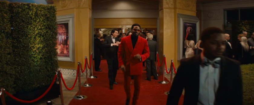 Simon exiting the Westwood Village theater.