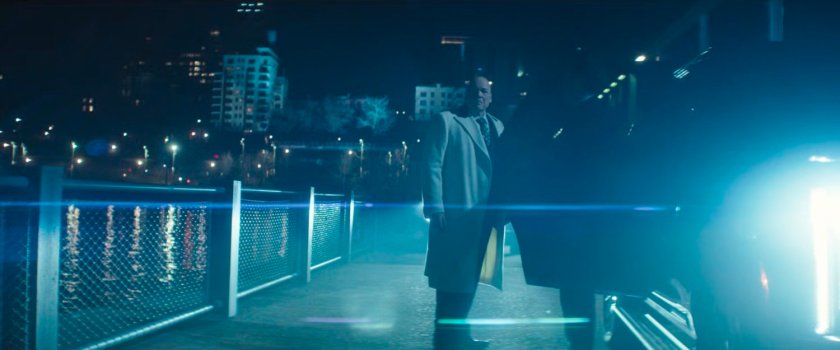 Fisk getting into his SUV on an East River pier at night.