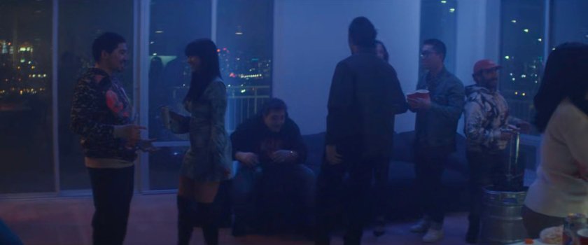 Partygoers at Daniel's apartment.