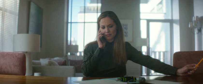 Heather on the phone in her office.