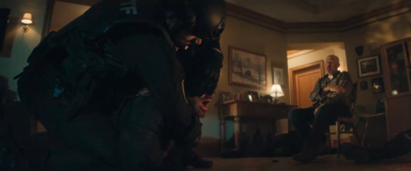 AVTF agents assault Daredevil in Cherry's apartment.