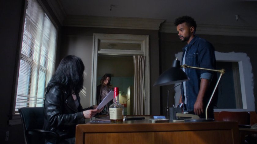 Jessica, Inez and Malcolm in the Alias office.