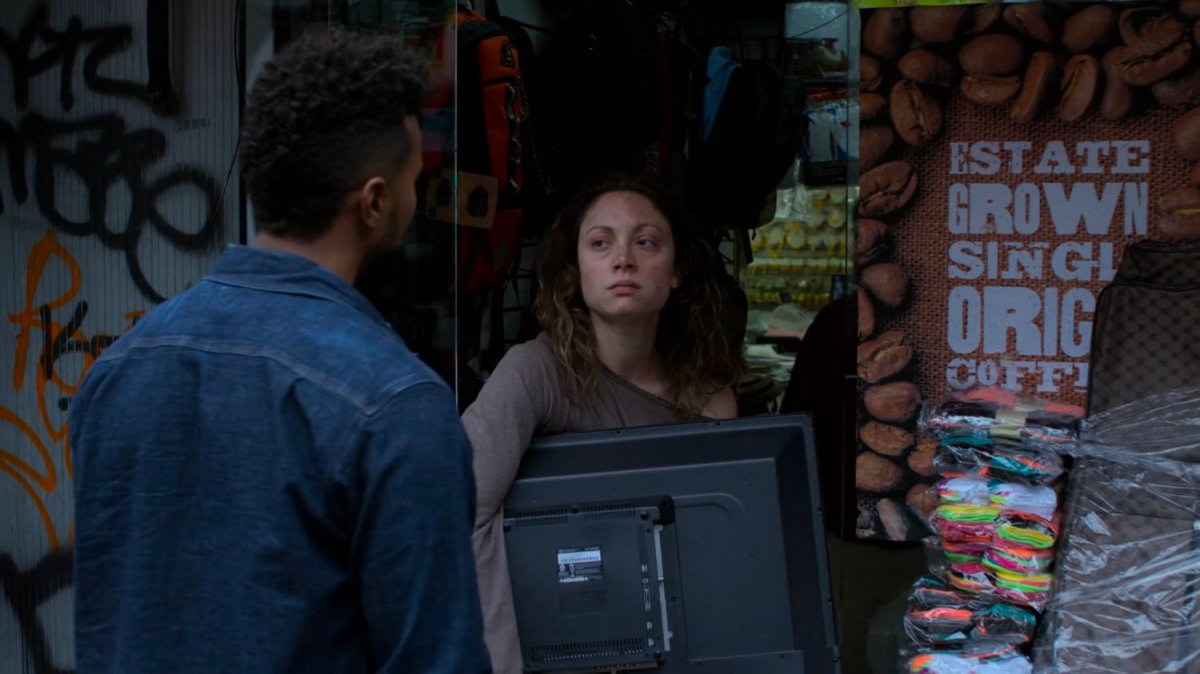 Stolen TV Sidewalk, New York | MCU: Location&nbsp;Scout