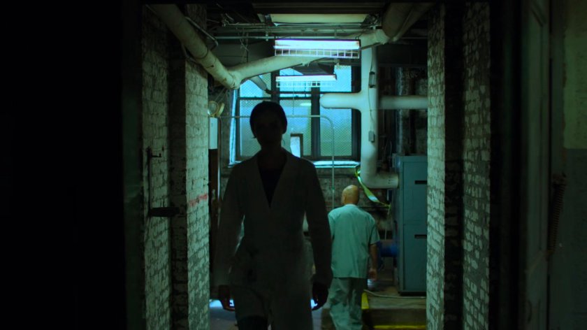 Jessica in a hallway of Birch Psychiatric Hospital.