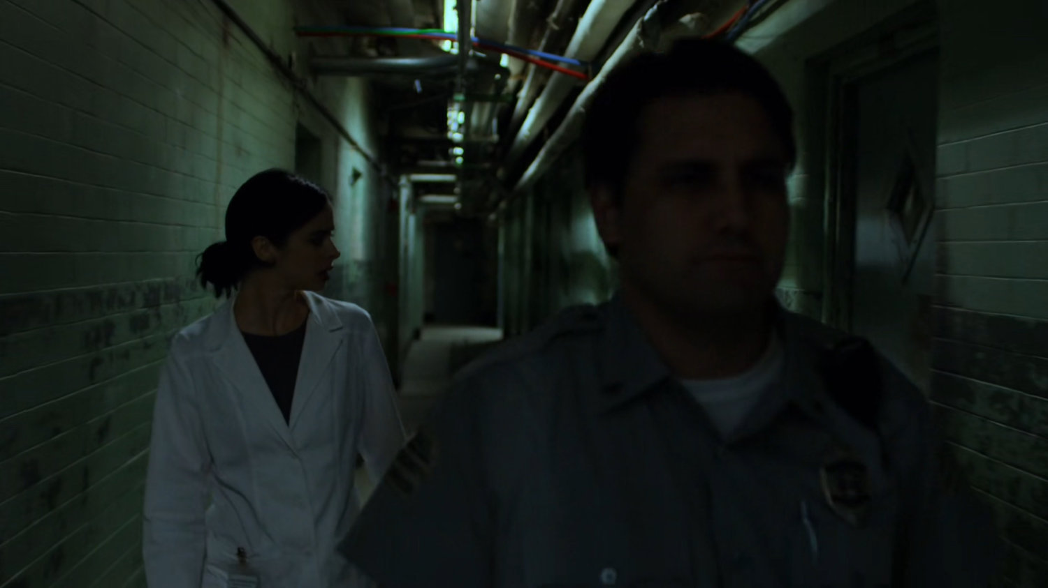 Jessica in a hallway of Birch Psychiatric Hospital.