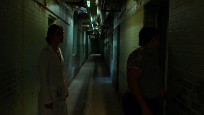 Jessica in a hallway of Birch Psychiatric Hospital.