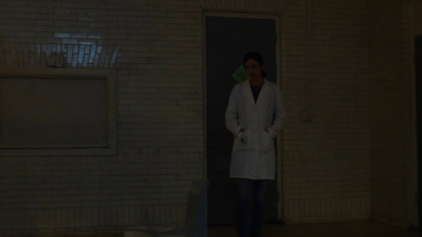 Jessica in a cell of Birch Psychiatric Hospital.