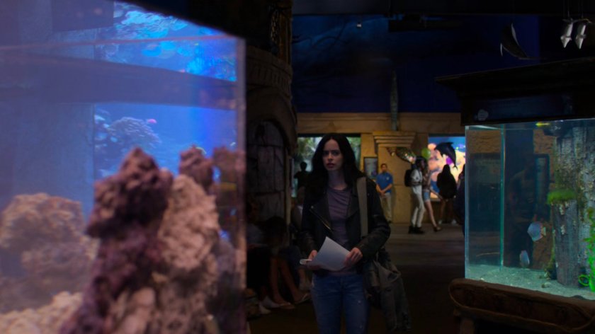 Jessica inside of Neptune's World Aquarium.
