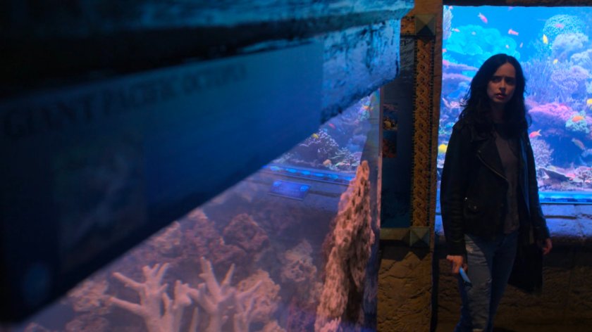 Jessica inside of Neptune's World Aquarium.