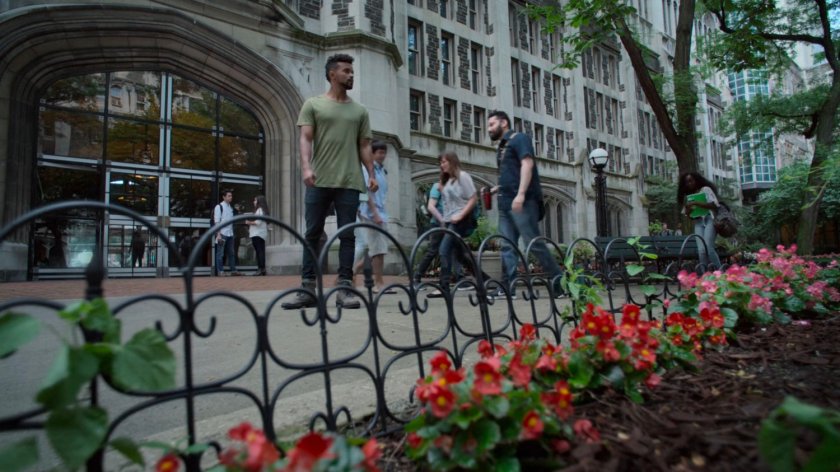 Malcolm on a University campus.