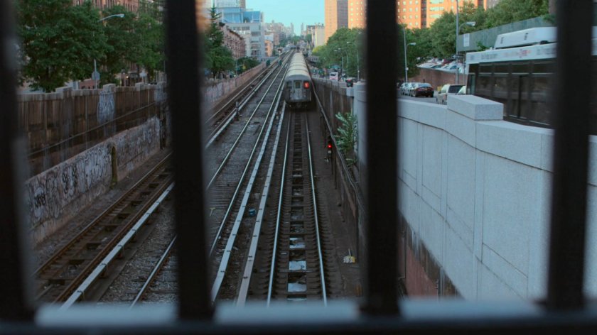 A train track running through Morningside Heights.