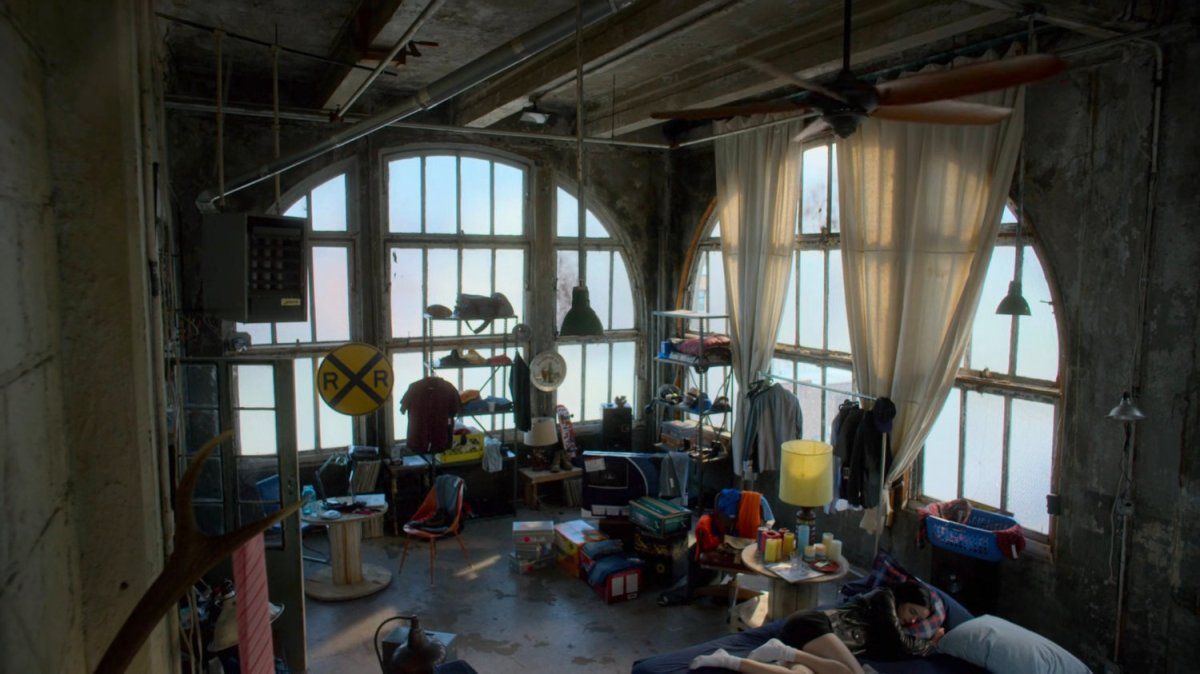 Interior of Jessica and Stirling's loft.