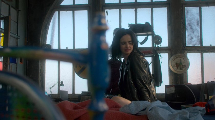 Jessica inside of her and Stirling's loft.