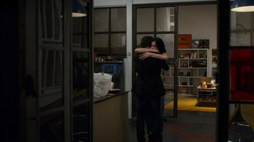 Jessica and Stirling inside of their loft.