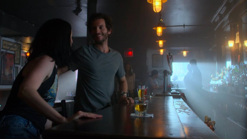 Jessica and Stirling inside the Phoenix Bar.