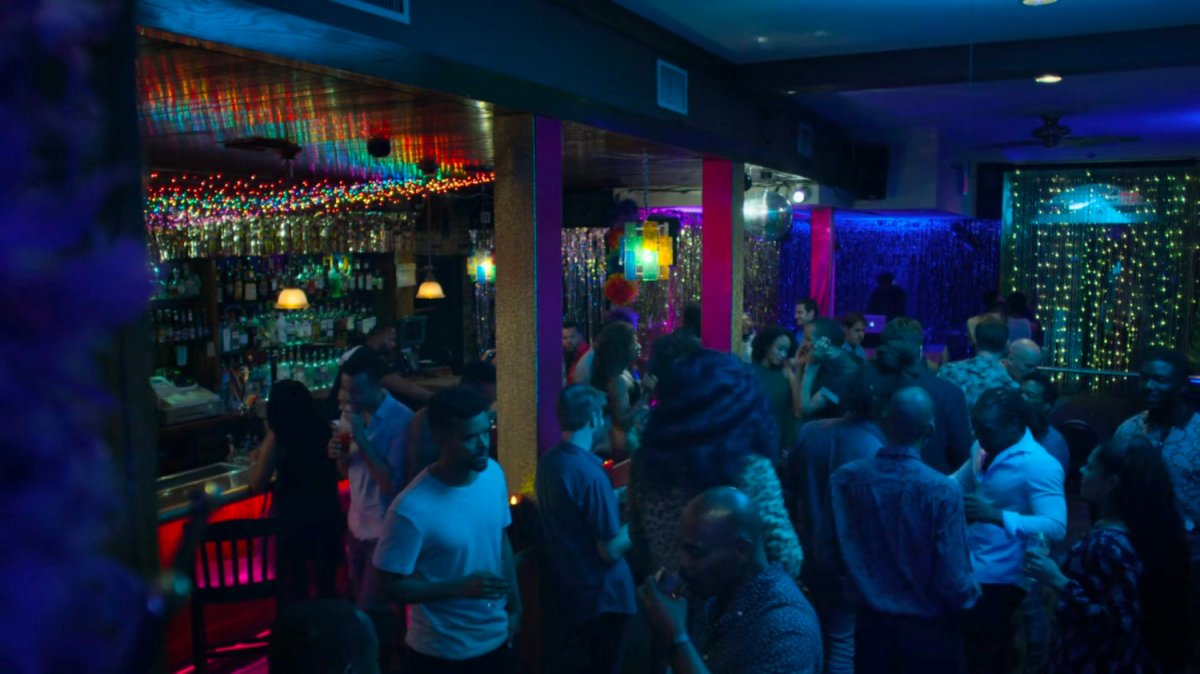 Interior of Whiskers bar.