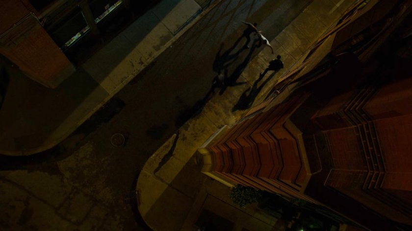 Malcolm and Steven Benowitz fighting bullies outside Whiskers.