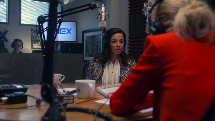 Trish and guest in Trish Talk studio of WNEX.