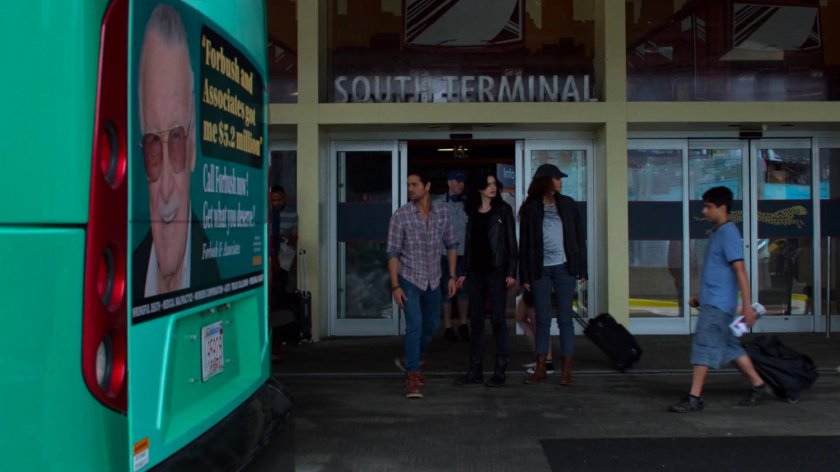 Oscar, Jessica, and Alisa outside South Terminal Bus Depot.