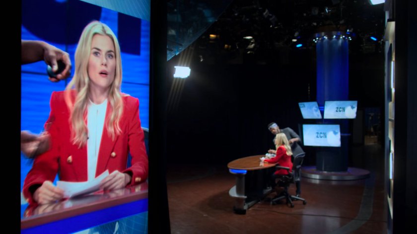 Trish on the set of ZCN.