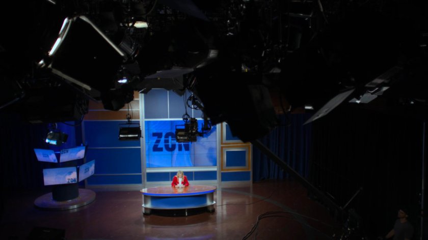 Trish on the set of ZCN.