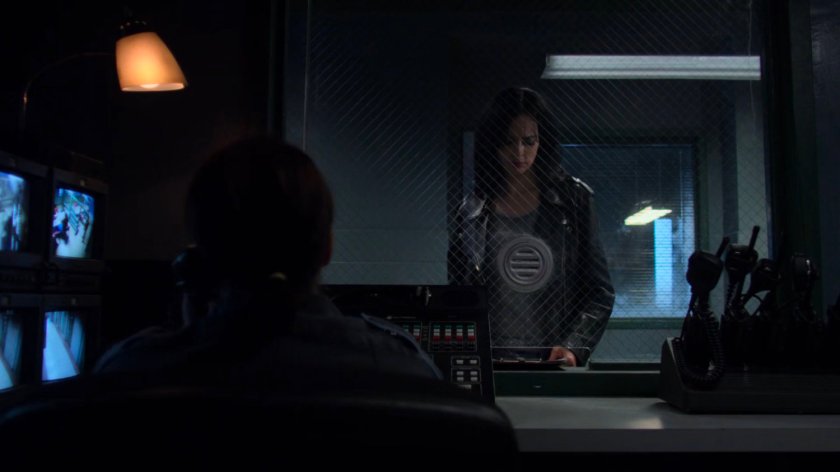 Jessica at the guard desk of Eastern Regional Detention Center.
