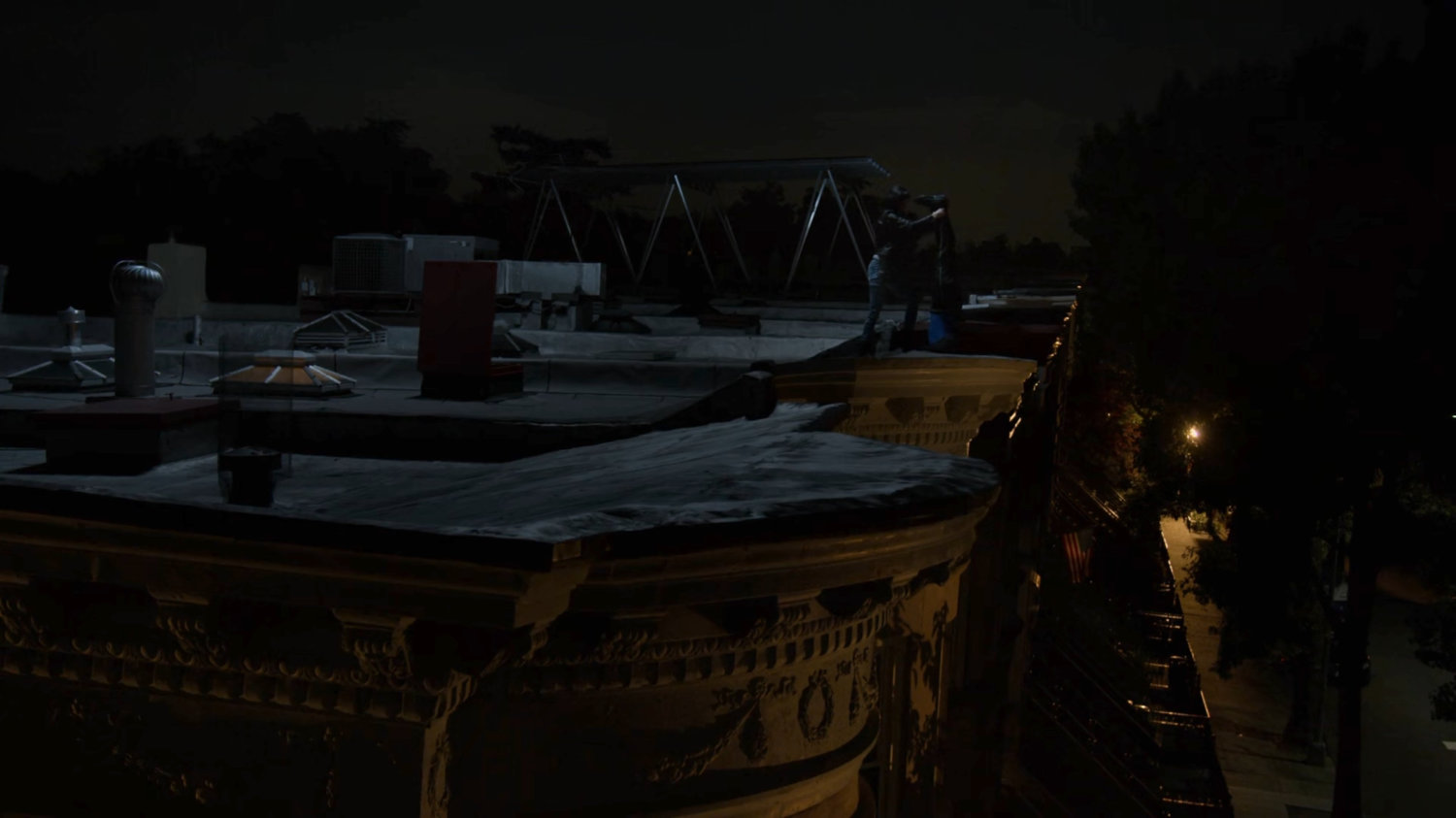 Jessica on Holiday's roof.