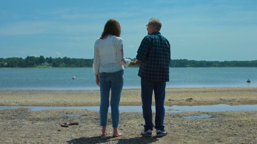Karl and Alisa on a beach.