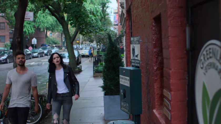 Malcolm and Jessica outside the Greenleaf Veterinary.