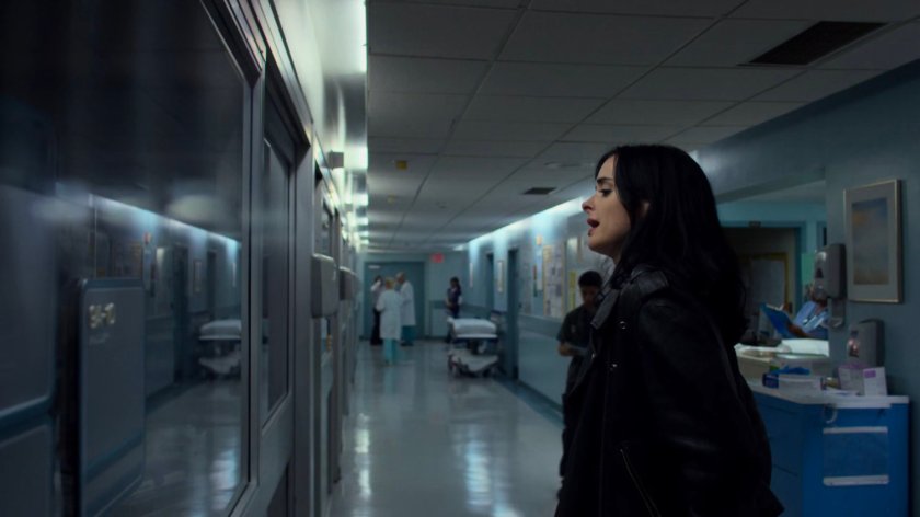 Jessica in a hallway of the Riverbank Medical Center.