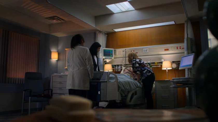 Jessica, Trish, and Dorothy in a Riverbank Medical Center room.