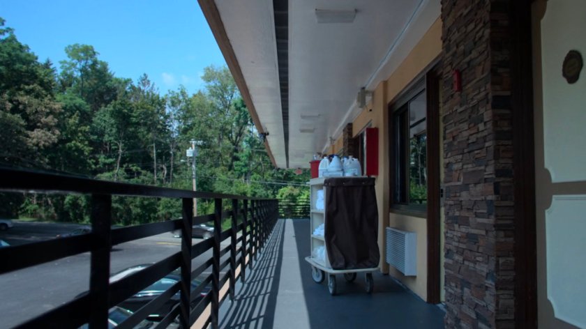 Exterior of the Love by the Sea Motel.