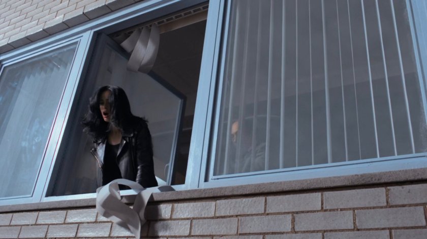 Jessica looking out Trish's window at the Riverbank Medical Center.