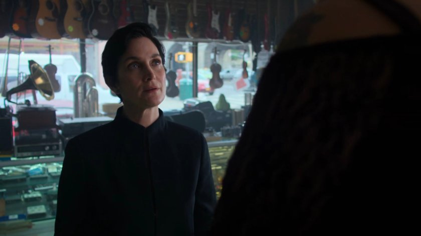 Frankie and Jeri inside Frankie's Pawn Shop.