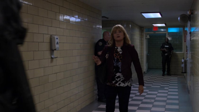 Dorothy and Jessica in hallway outside the Riverbank Medical Center morgue.