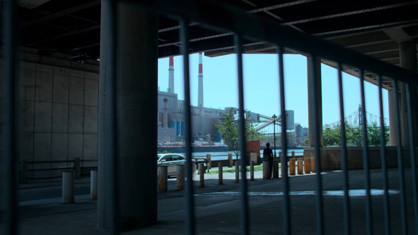 Jeri under a bridge waiting for Turk.