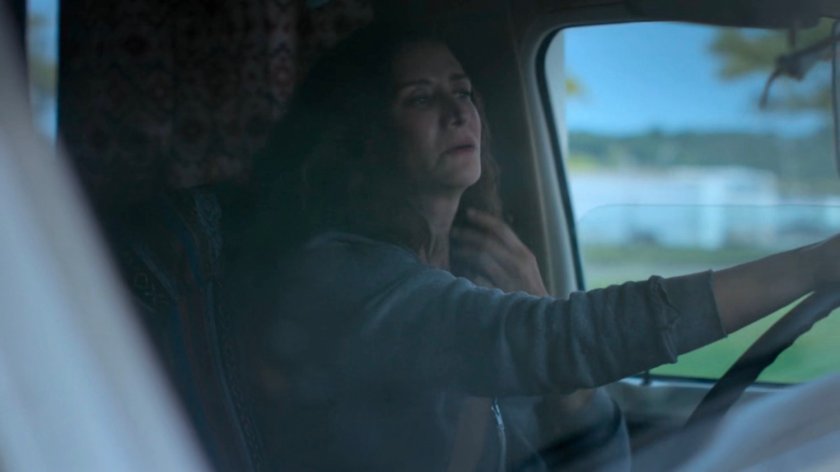 Jessica and Alisa driving along a Westchester road.