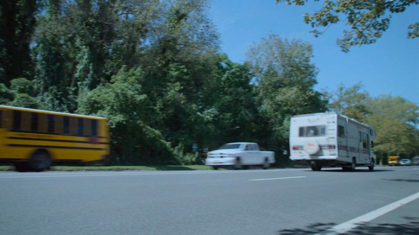 An RV driving on a Westchester road.