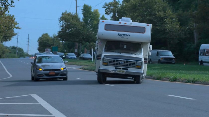 An RV swerving on a Westchester road.