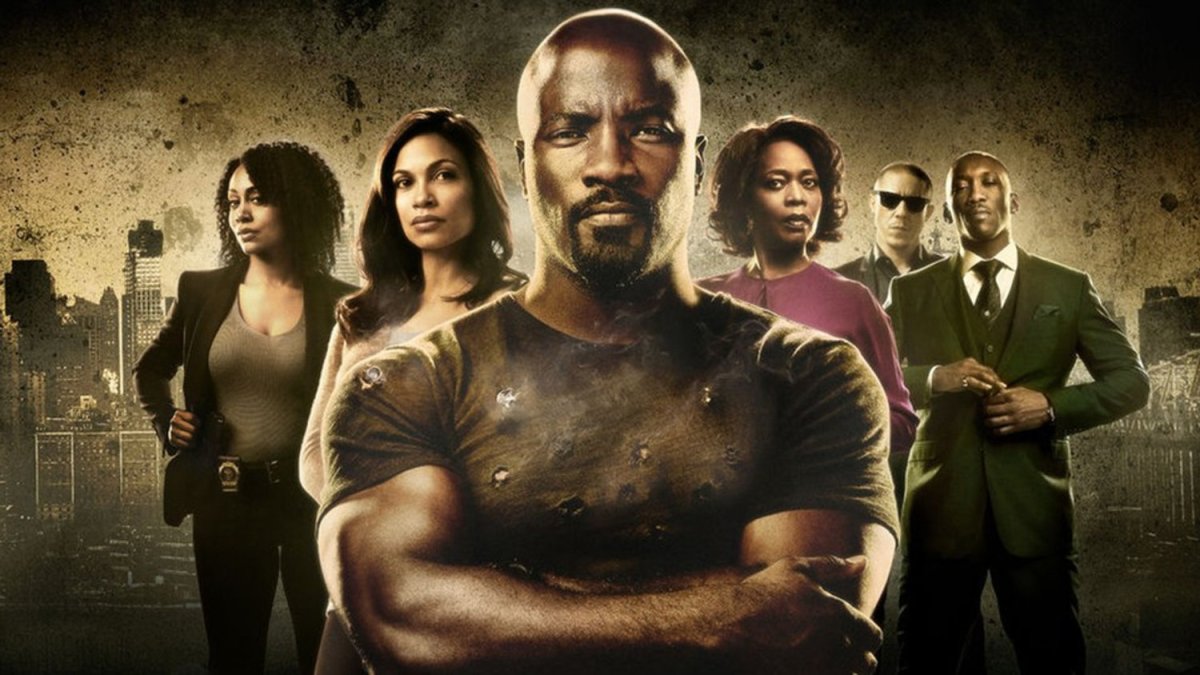 Luke Cage Season One promo image of the cast.