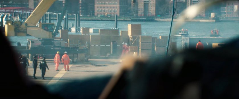 Crews working salvage at Red Hook port.