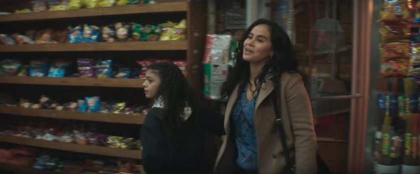 Soledad and Angela entering Berto's Bodega.